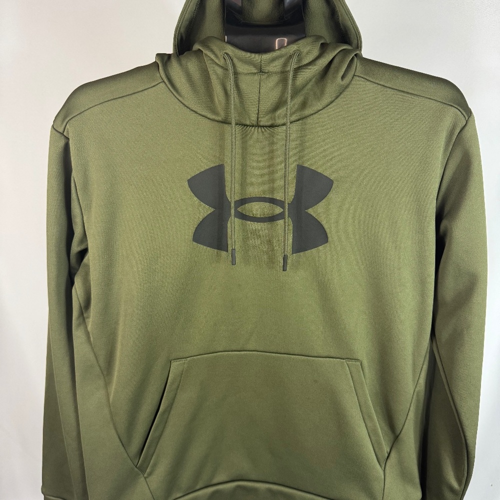 Under Armour Women’s Armour Fleece Hoodie Olive Green Big Logo Size Small